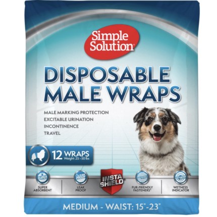 Simple Solution disposable male dog wrap medium